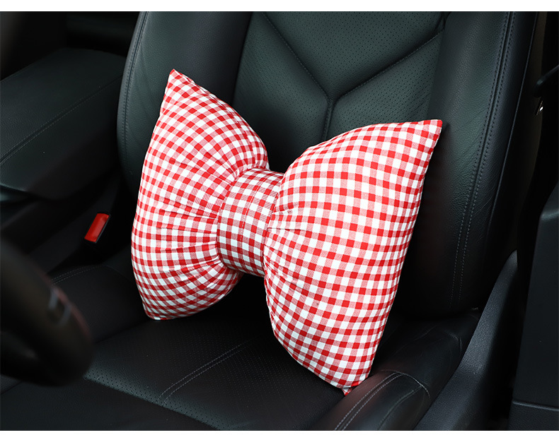 Car Headrest Neck Pillow Fashion Houndstooth Car Headrest Waist Cushion Creative Car Comfortable Neck Pillow Pillow