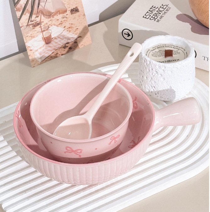 碗ins蝴蝶结碗碟套装饭碗家用陶瓷餐具高颜值盘子面碗网红草帽盘|undefined