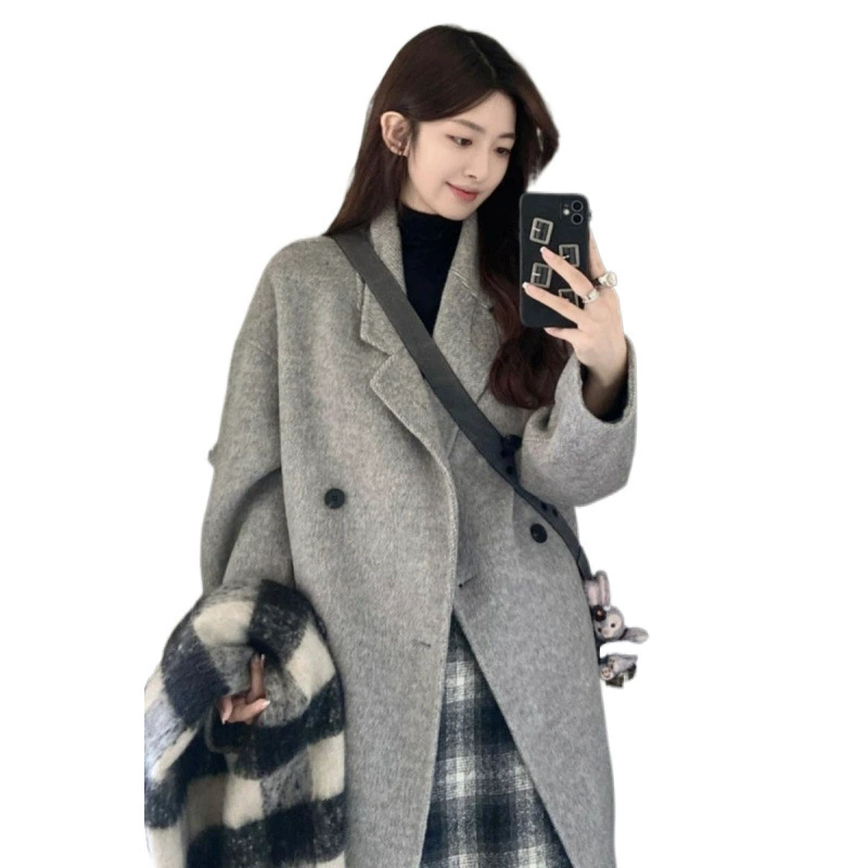 Деми-сезона Woolen Coat с утеплением из пуха для подростков, стиль высокого качества, несколько цветов и размеров