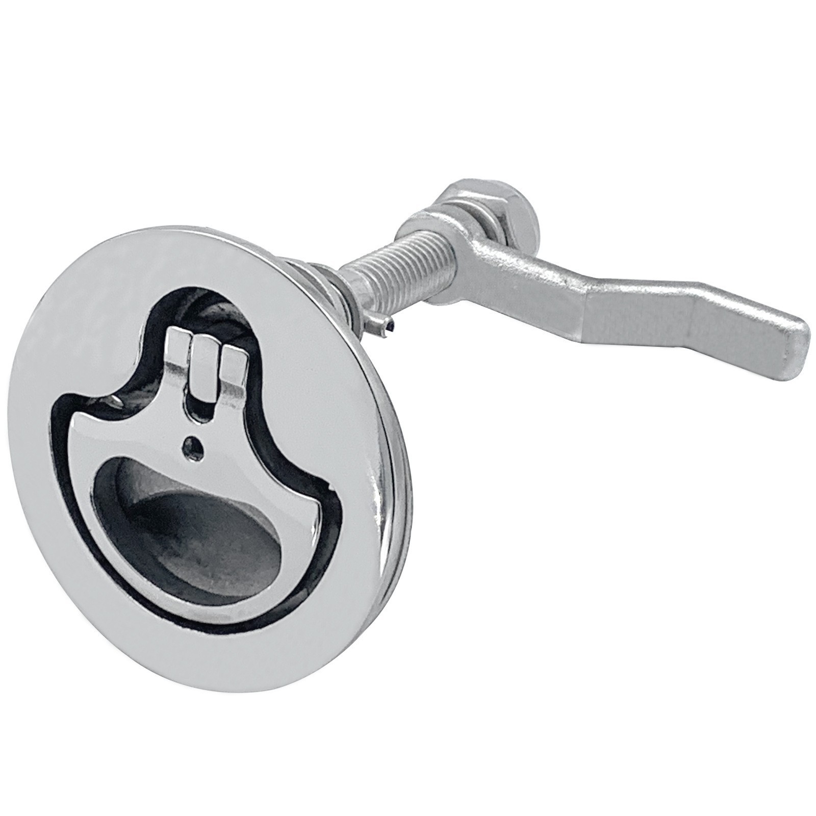 不锈钢316拉手地板锁带弯带片把手地板锁不锈钢房车船用五金配件