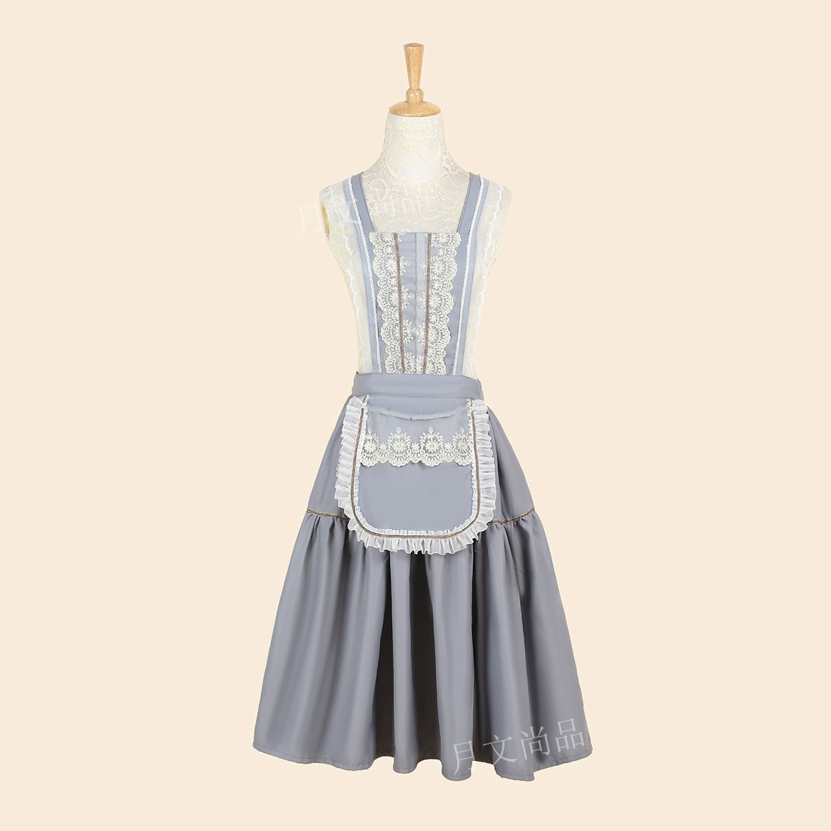 Новый стиль принцессы юбка кружевной длинный фартук цветочный магазин кофейня этническое платье средняя длинная рабочая одежда