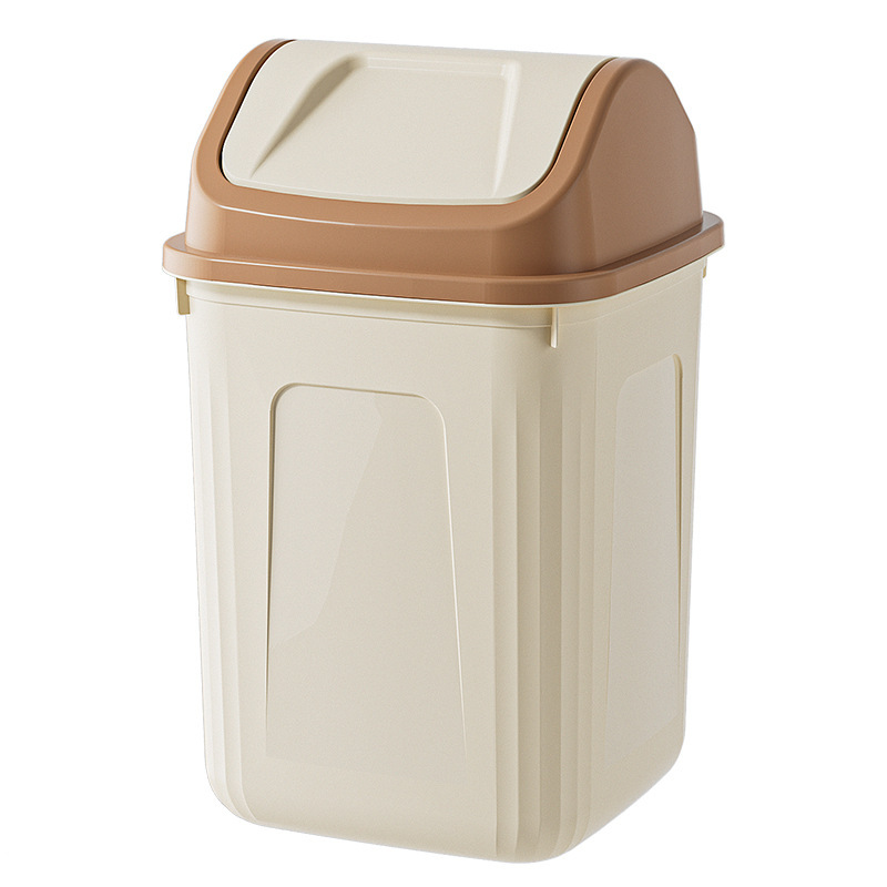 ゴミ箱家庭用リビングルームバスルームトイレットペーパーバスケット蓋付きキッチン寝室大容量プラスチックロッキング蓋収納バケツ|undefined