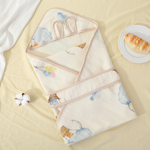 Baby Four-layer Crepe Quilt, Super Soft and Breathable, Newborn Baby Delivery Room Wrap, Summer Pure Cotton Soft Blanket
