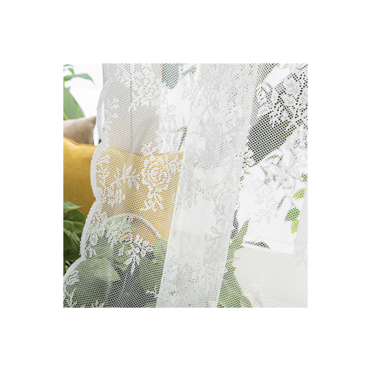 Francúzska čipkovaná záclona do dverí, polovičná záclona, suchý zips, dierovanie bez dierovania, spálňa, obývačka, kuchyňa, priečka, biela záclona, priadza, princeznovský štýl_voghion.com