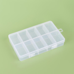 収納ボックス分格一体固定10格透明プラスチックピアスアクセサリーボタン分類部品収納ボックス