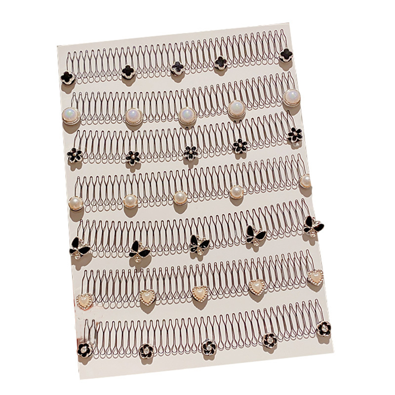 Cuentas de trébol de moda estilo coreano flequillo pelo roto artefacto acabado peine de Cabeza trasera peine de pelo rhinestone tocado horquilla