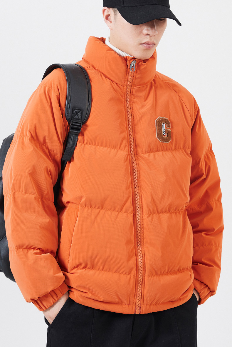 Men's Down Jacket Stand Up Collar Short Winter Warm Puffer Coat_voghion.com