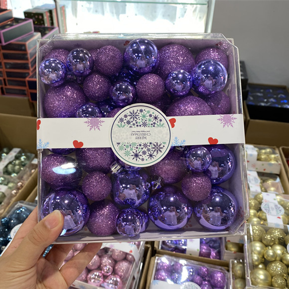 Nueva Navidad de color bola decoración 44 bolas de Navidad traje de árbol de Navidad colgante decoraciones caja de color de embalaje