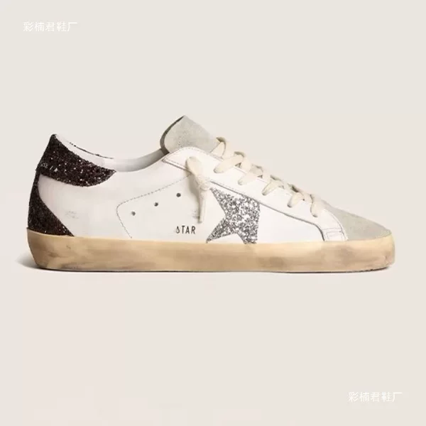 GGDB distressed sneakers with star pattern, trendy niche light luxury brand, Japanese and Korean style casual versatile skate shoes, couple's model