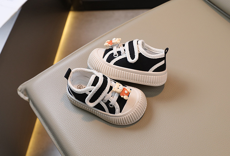 Barncanvas 2023 Vår och höst Pojkar Casual Shell Head Girls Cookie Mjuk sula Babyskor_voghion.com