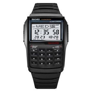 Trendy multifunctional retro watch calculator phone directory waterproof luminous electronic watch men's watch men's watch