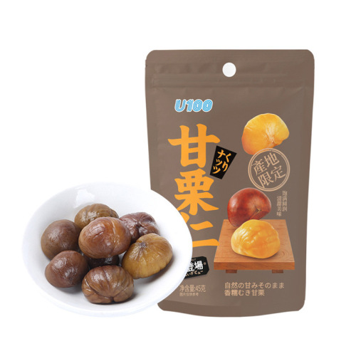 U100 Qianxi candied chestnut kernels wholesale, cooked chestnut kernels, ready-to-eat dried fruit chestnuts, nut kernels and fried snacks 45g
