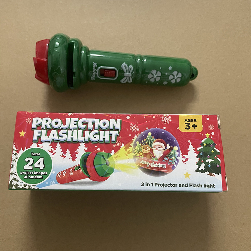Navidad transfronteriza niños regalos de proyección linterna Papá Noel iluminado patrón de proyección juguetes al por mayor