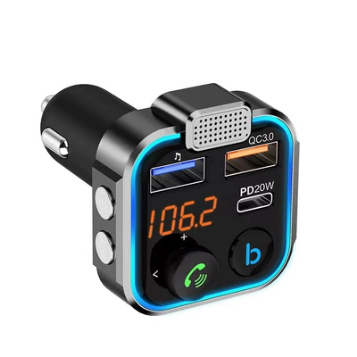 Car Bluetooth MP3 Music Player BT5.0 FM Transmitter PD20W QC3.0 Mobile Phone Charger (FM Modulyator) - p5-bluetooth-mp3