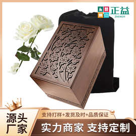 实木雕刻骨灰盒厂家直销白事用品殡葬品骨灰盒实木寿盒定 制图案