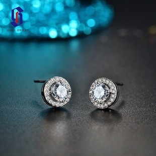Source factory direct supply 925 silver round bag earrings temperament simple wedding moissanite gift earrings in stock wholesale