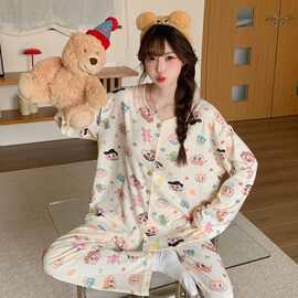 2026新款德绒睡衣女士秋冬季保暖长袖卡通高级感家居服可外穿套装
