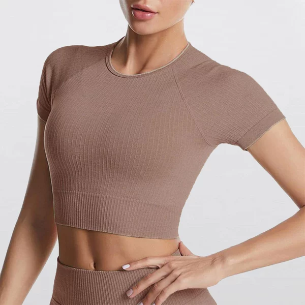Brown, with short sleeve