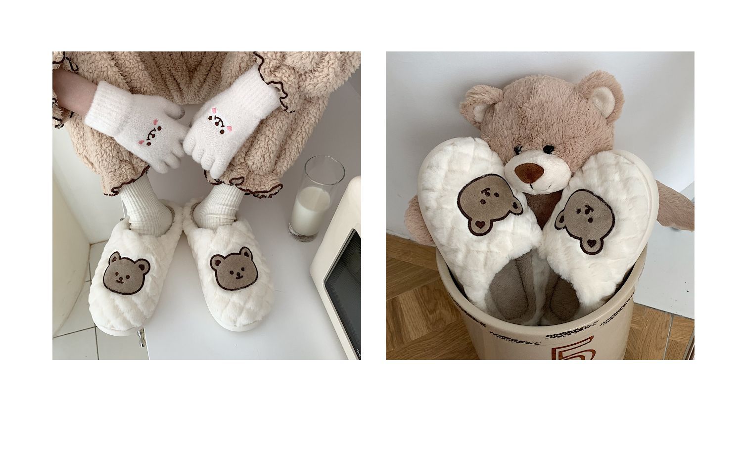 Women's Fashion Bear Round Toe Cotton Slippers display picture 5