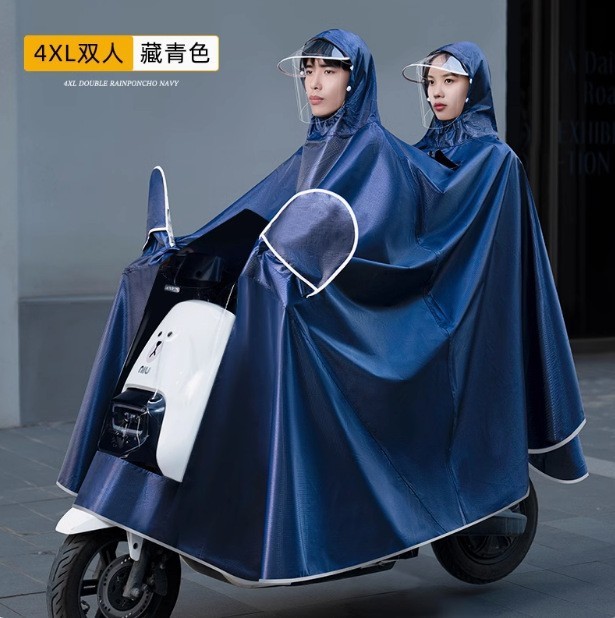 レインコート電気自動車女性ダブルロングメンズ厚手レインポンチョ全身防雨オートバイエクストラロングライディングオックスフォード布|undefined