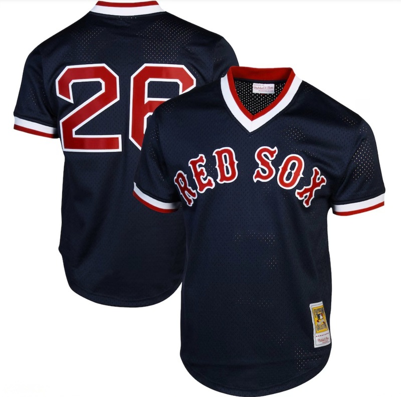 外贸棒球服红袜队mlb Red Sox 5#Garciaparra34#Ortiz复古球衣|undefined