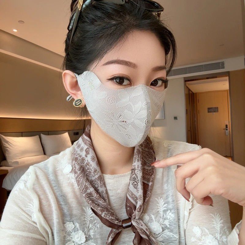 2026 여름 여성 레이스 자외선 차단 마스크 눈가 보호 얇고 통기성 좋은 얼굴