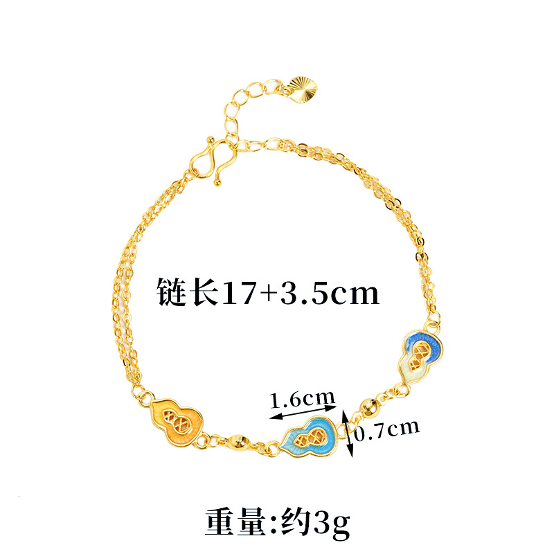 Antiguo método de Vietnam Sha Jin nuevo chino esmalte pulsera calabaza temperamento universal estilo étnico femenino no se desvanece joyas