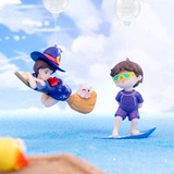 Синий толстый дайвер, подвесной кит, езда на ките, девушка, серфинг, аквариум, аквариум, украшение для ландшафта, украшения, погружной плавающий