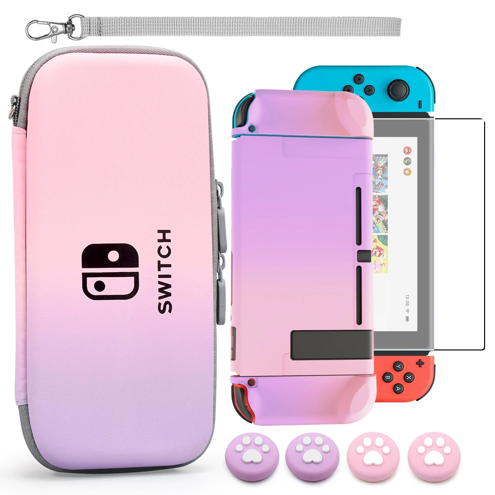Совместимый набор защиты Nintendo Switch — защита от царапин, глянцевое ощущение градиента, пакет хранения Switch, защитный чехол