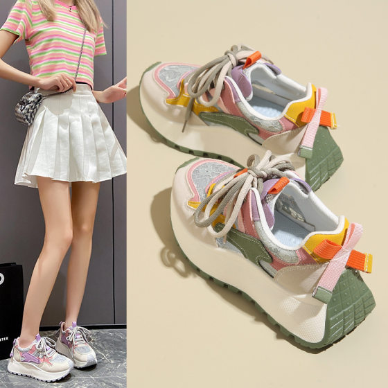 Big Head Women's Shoes 2024 Summer New Student Korean-style Ins Trendy All-match Thick-soled Single-layer Shoes Sports Casual Shoes BN016
