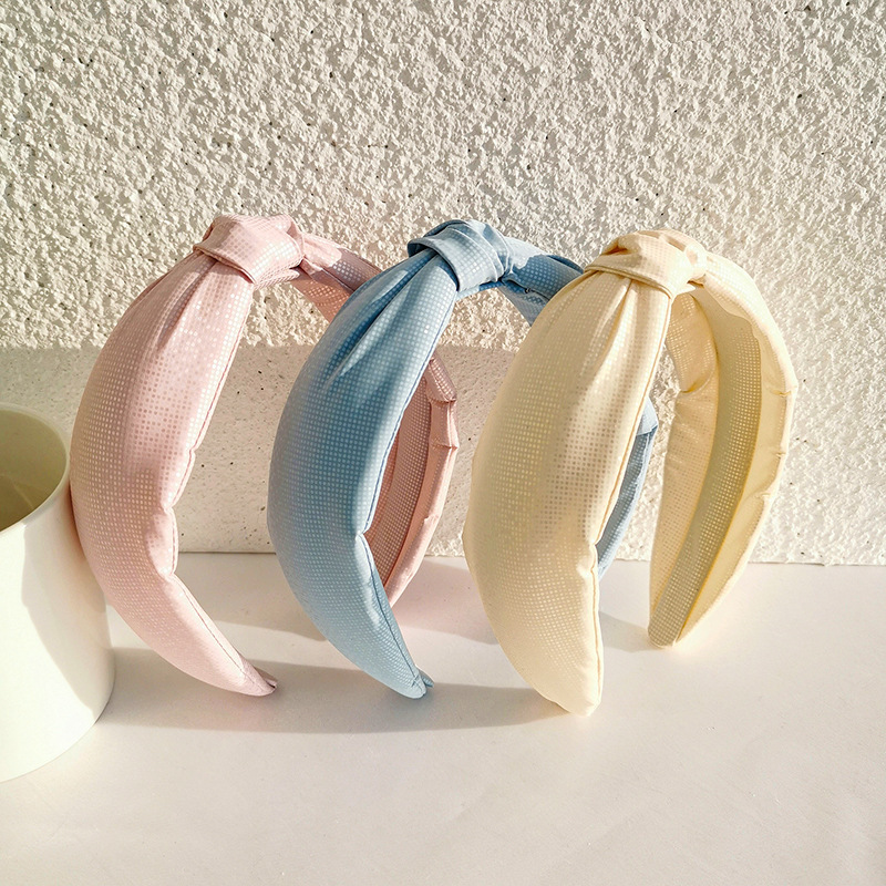 Korean Pure Color Shiny Cloth Knotted Headband display picture 4