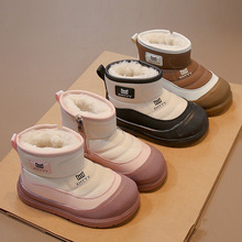 男童雪地靴皮毛一体2025冬季新款儿童棉鞋中大童加绒加厚东北短靴