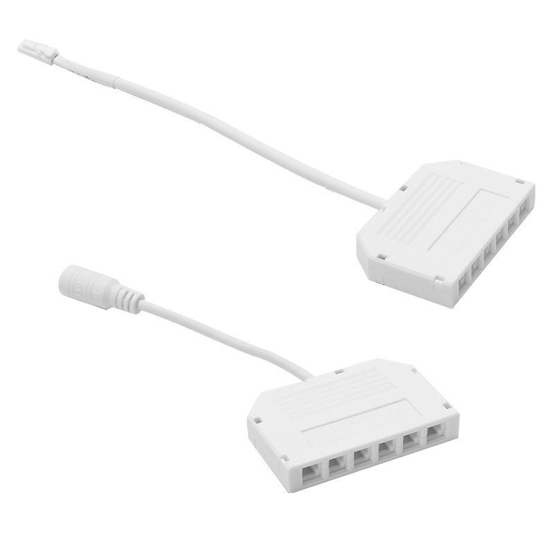 2.54端口杜邦分线盒LED橱柜灯接线盒灯具分线盒灯带连接盒一拖四