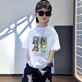 纯棉宝宝儿童装拼色短袖T恤中小男女童夏季新款洋气时髦半袖上衣