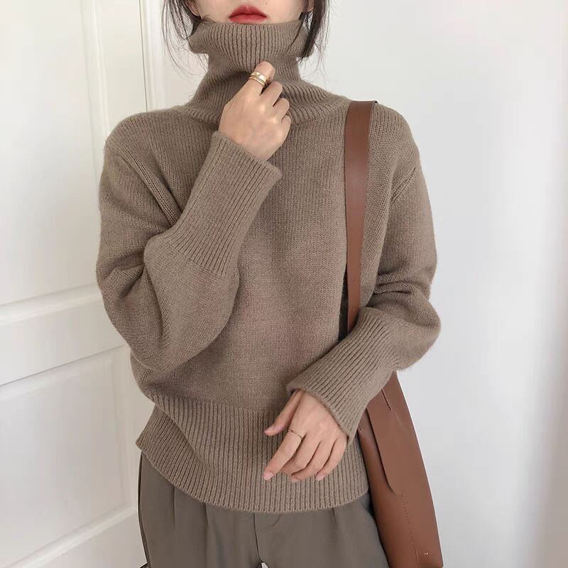 一件代发秋冬加厚一体绒加绒毛衣女冬半高领内搭水貂绒打底衫潮|undefined
