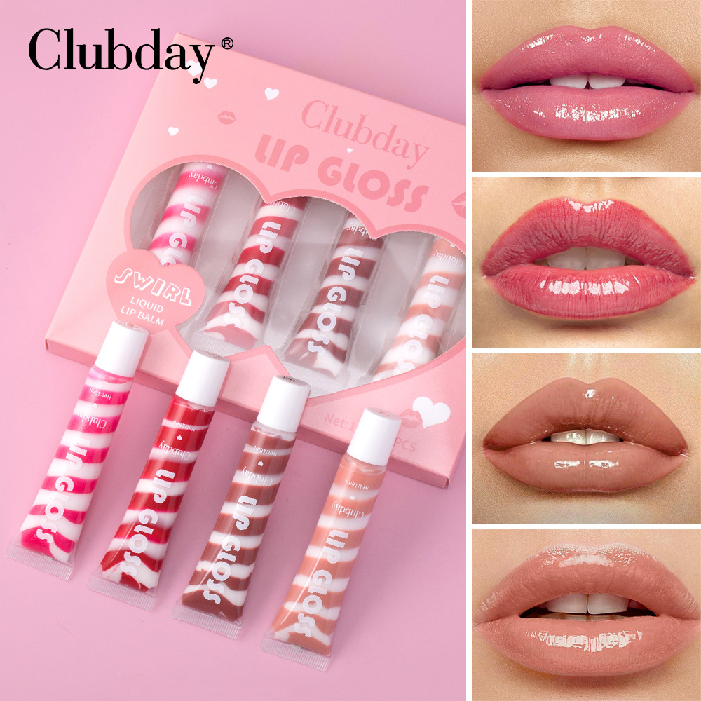 Clubday's new spiral Fine Sparkling Moisturizing Lip Gloss, an export tube nude moisturizing colored lip oil undefined