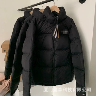 1996黑色羽绒服300g背面北脸短款面包服加厚90鸭绒纯黑男女情侣款