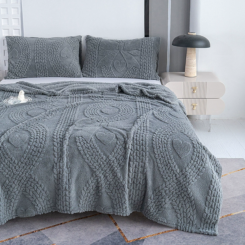 Cross-border jacquard taffeta air conditioning blanket solid color blanket office lunch break blanket sofa sleeping blanket home double blanket