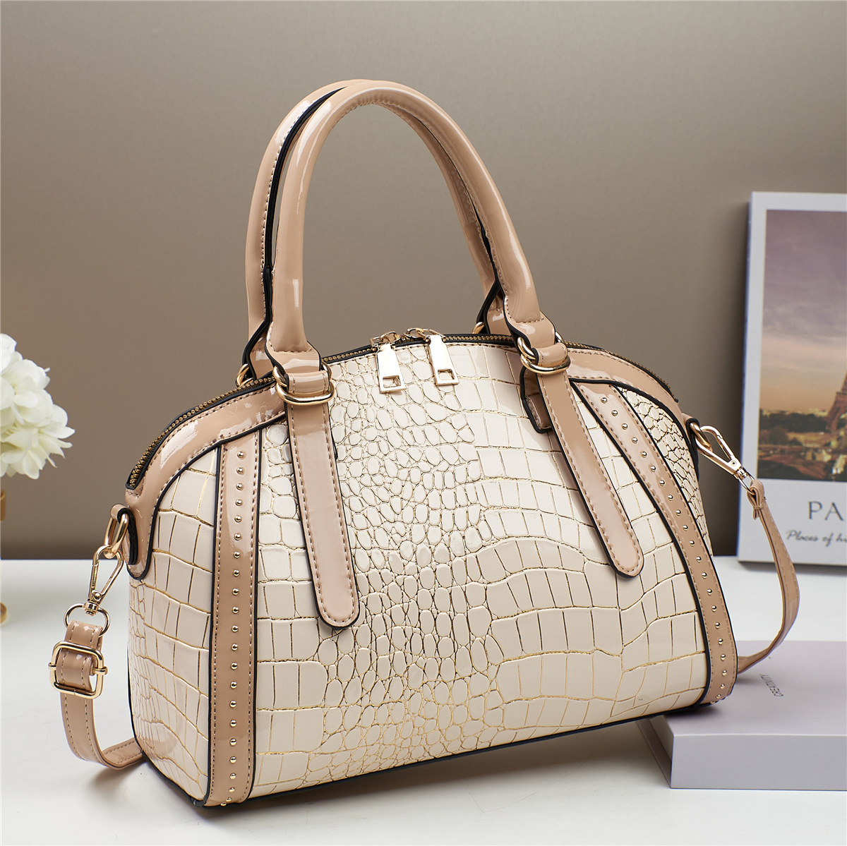 Bolso de Mujer de Comercio Exterior del Fabricante, Modelo Nuevo 2025, Bolso de Mano Estilo Coreano, Texturizado, de Un Solo Hombro, Brillante, Bandolera, Moda Femenina