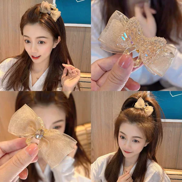Korean Style Internet Celebrity Hair Tie Hair Rope Shake Sound Explosive Headwear Hairpin Super Immortal Rhinestone Bangs Clip Broken Hairpin Hairband