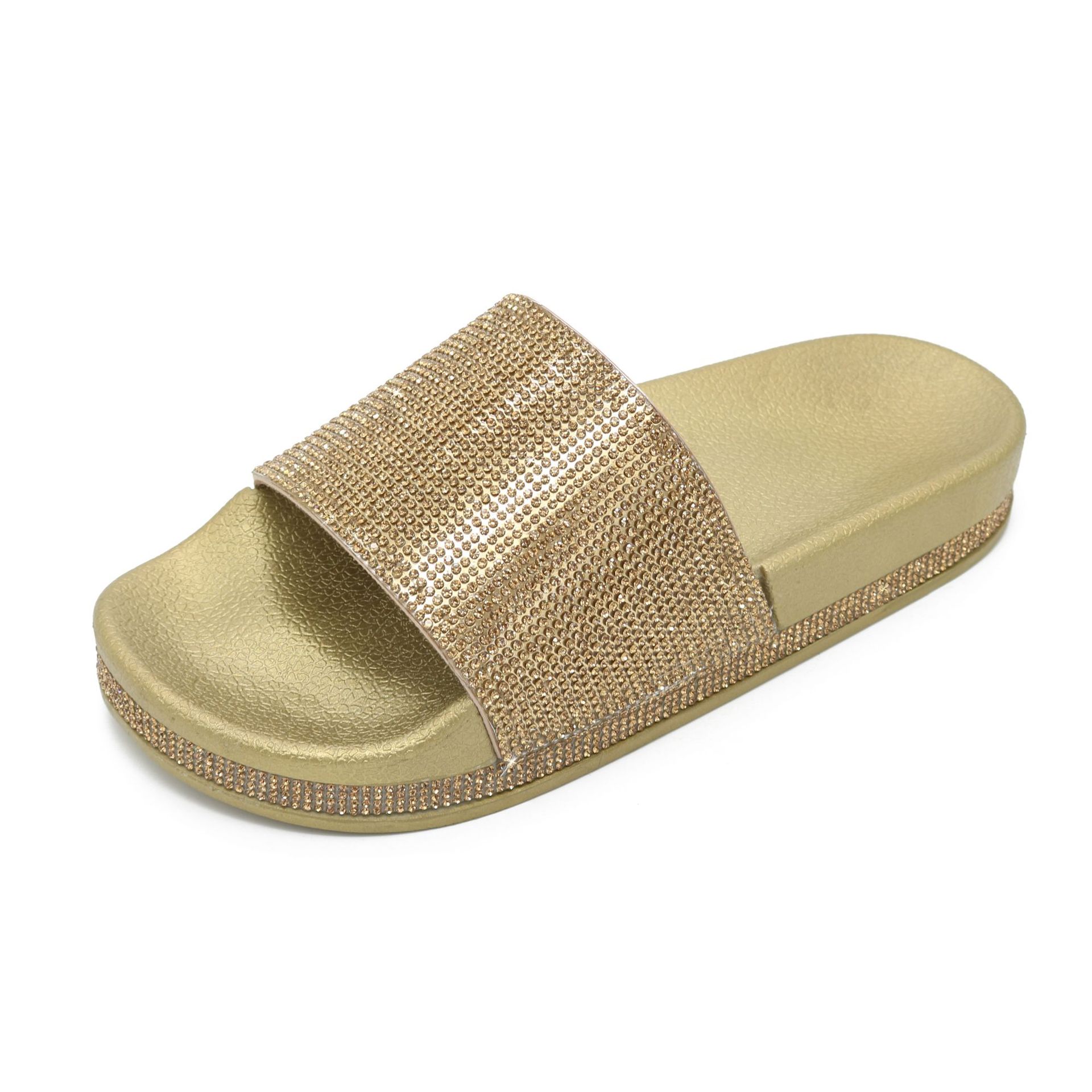 Women's Casual Vacation Solid Color Rhinestone Open Toe Slides Slippers display picture 38