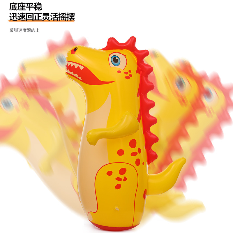 Dinosauro infláble de 90 cm de explosión de agua infláble para niños columna de boxeo accesorios juguetes de ventilación