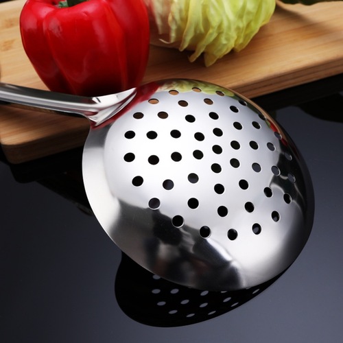 Modern Minimalist Wheat Copper with Vintage Wood Handle Kitchen Spoon Set, Nordic Style Stainless Steel Ladle