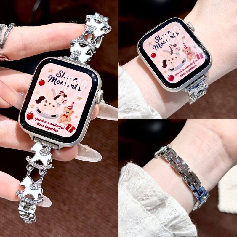 Suitable for Apple S12 watch bands, Apple Watch S11, small metal watch straps, iWatch 10, and diamond-studded watch bands Suitable for Apple S12 watch bands, Apple Watch S11, small metal watch straps, iWatch 10, and diamond-studded watch bands