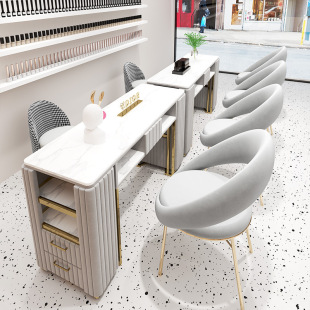 Zhongminyunshang Manicure Table and Chair Set Single Combination Modern Simple Internet Celebrity Beauty Nail Salon Marble Manicure Table