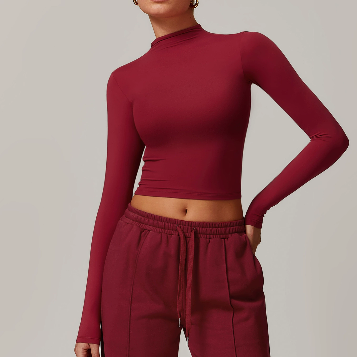 Быстро сохнущий спортивный лонгслив, женский европейский Slim Fit для зала и йоги, плотно прилегающий