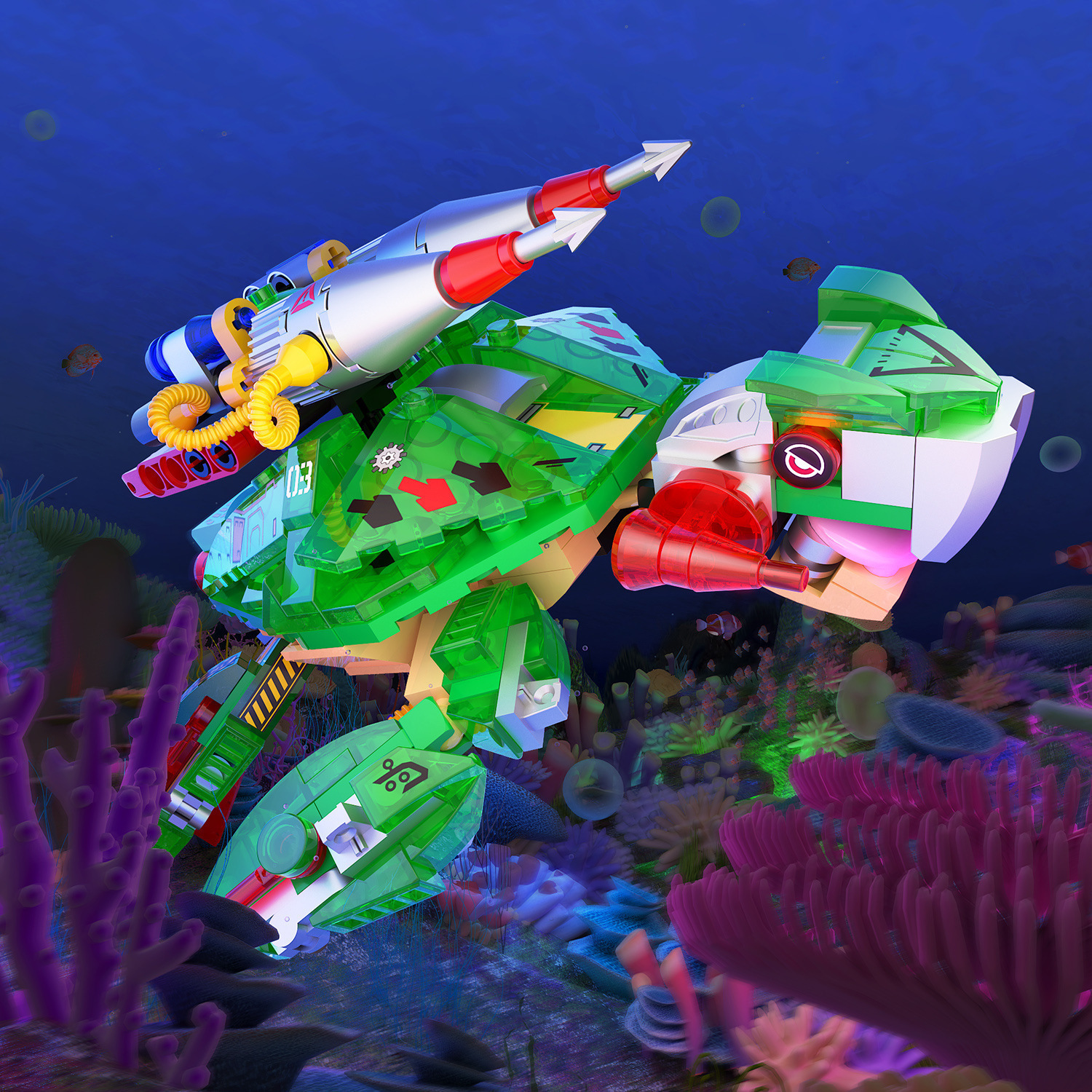 Compatible con luces nocturnas Kirin insectos altos animales marinos ensamblaje bloques de construcción juno juguetes regalo para niños