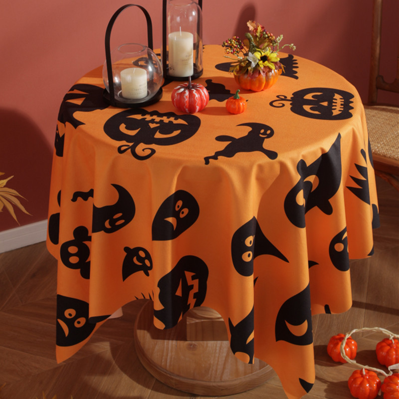 楽軒秀ハロウィーン装飾テーブルクロス卸売り祝日雰囲気カボチャ幽霊食卓茶卓装飾テーブルクロスメーカー|undefined
