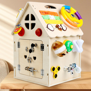 Montessori Early Education Baby Sound and Light Busy House Box DIY Educational Cross-Border Toys Montessori Kidsren 1-3 Years Old