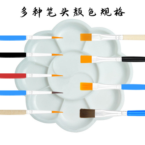 Factory direct sales children's painting brushes, watercolor acrylic oil painting hook line pens, plastic rod 16CM flat pen